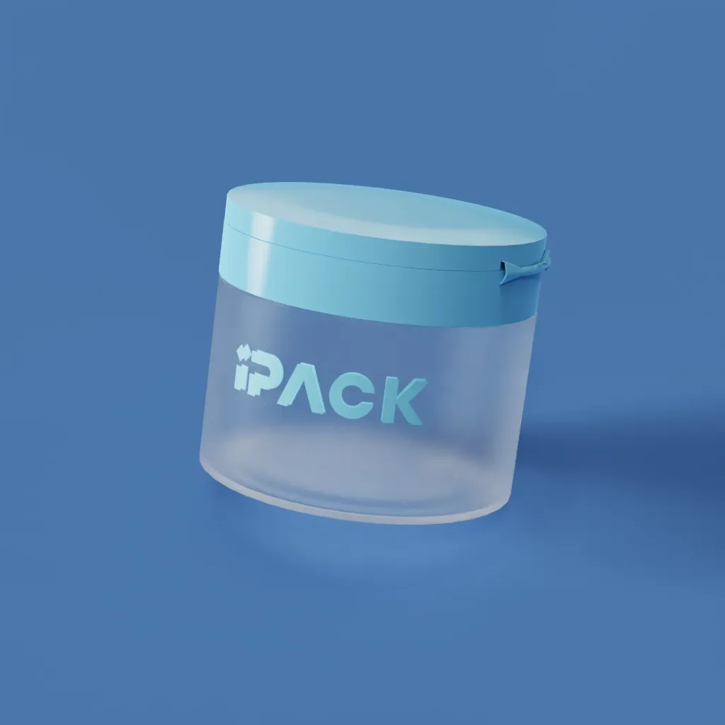  300g Unique Wide Mouth Flip Top Cotton Pad Jar Empty Toner Pad Jar with Tweezers Ø83