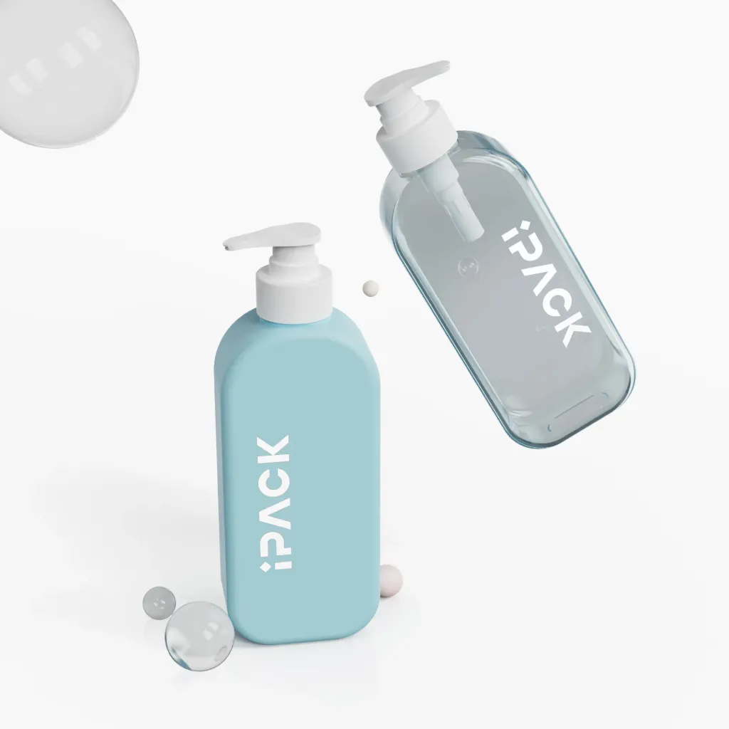 Envase de champú y acondicionador de plástico PET de lujo de 300 ml