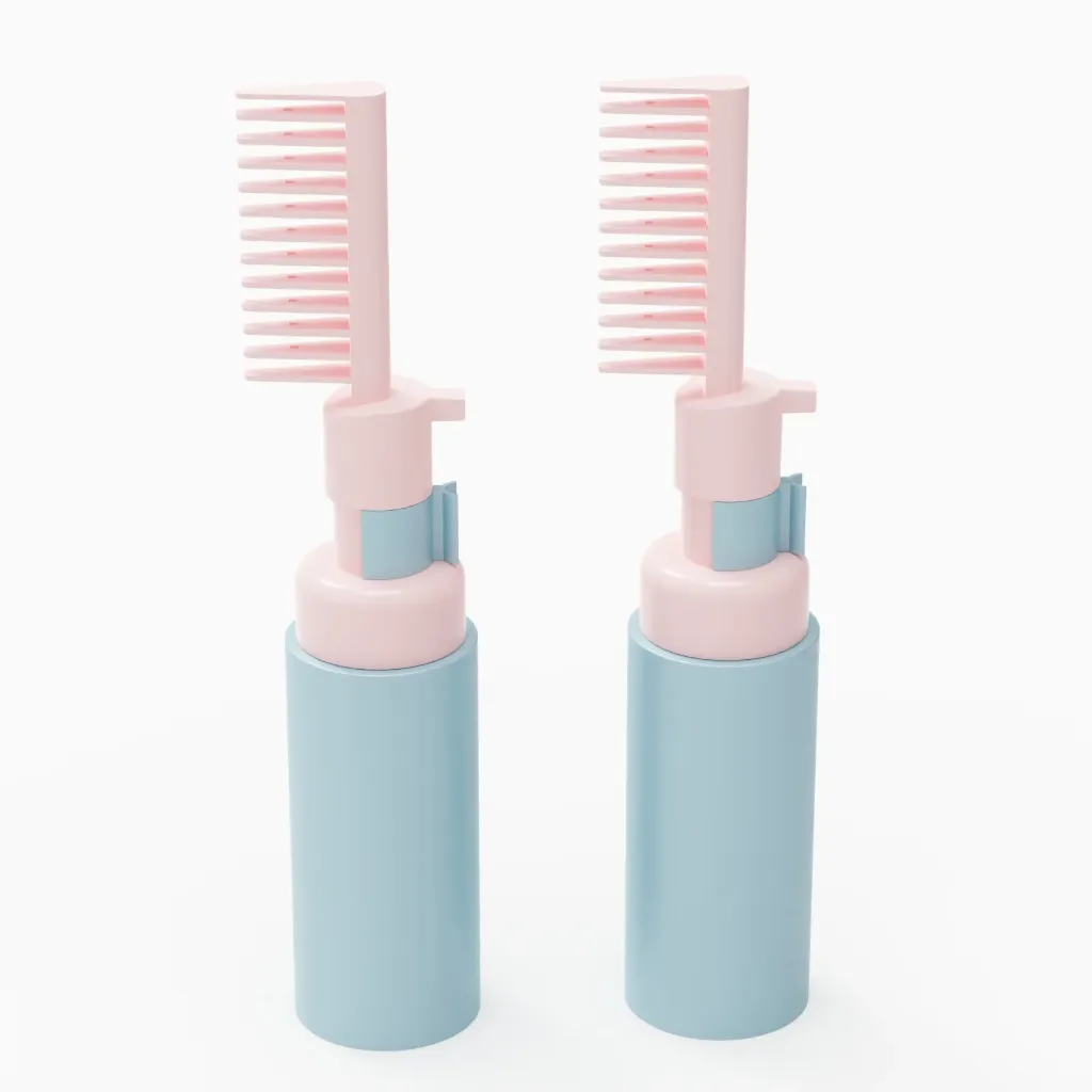 Dispensador de champú espumoso con cabezal de peine de 60ml Tamaño de viaje Recargable Contenedor de PET
